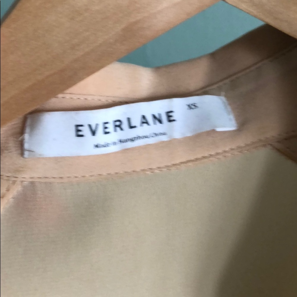 Everlane Peach Silk Button Down Collared Tank, Xs - image 2
